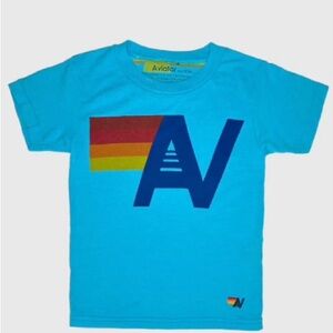 AVIATOR NATION KID'S LOGO TEE - NEON BLUE